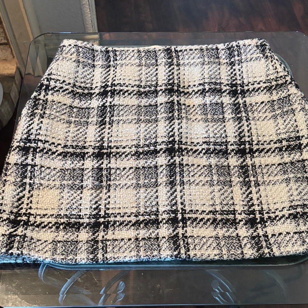 LOFT Monochrome Plaid Mini Skirt